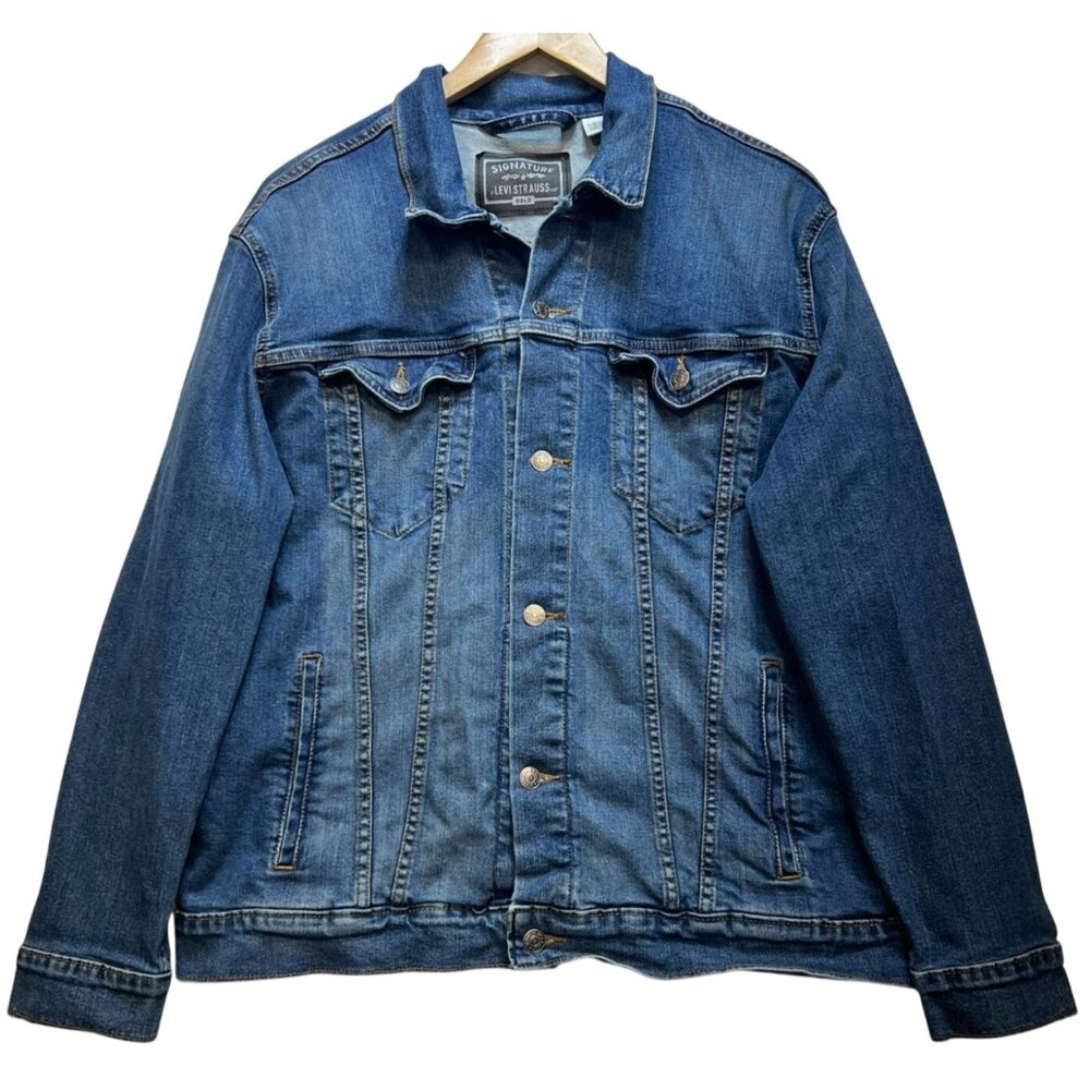 Levi's Men's Denim Trucker Jacket Long Sleeve Size L Blue Medium Wash Pockets
